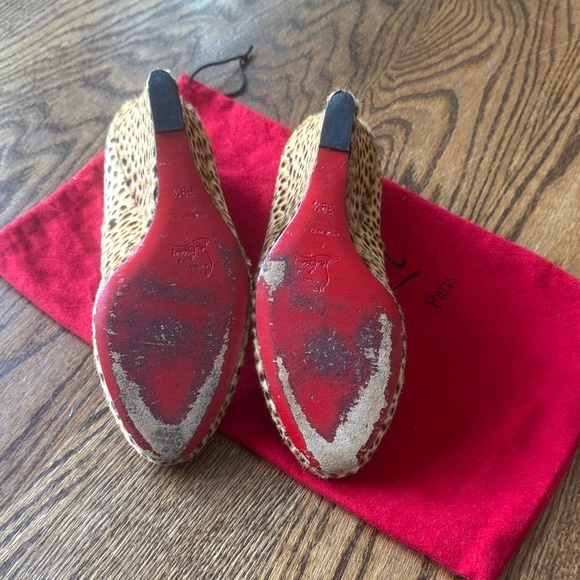 Christian Louboutin Leopard Print Wedges - Picture 5 of 6